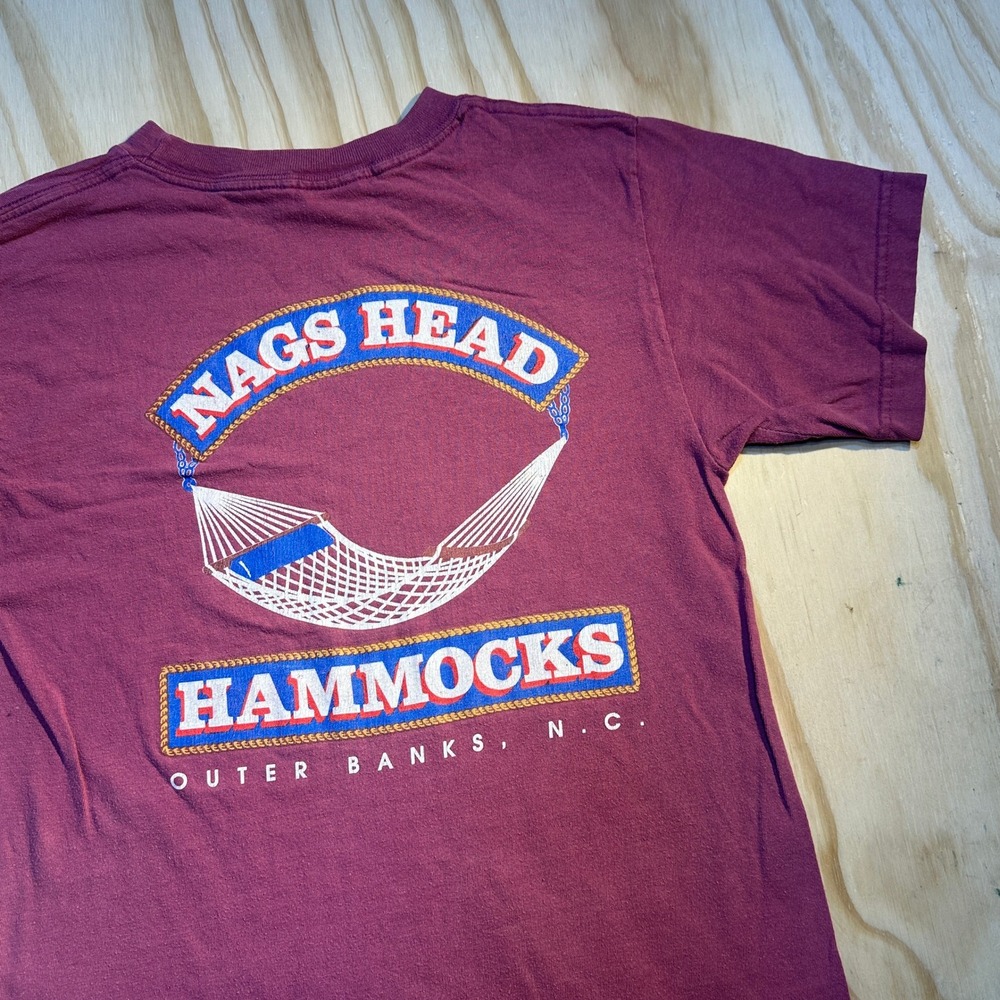 Global Nags Head Hammocks Outer Banks NC Maroon Graphic T-Shirt Small Unisex